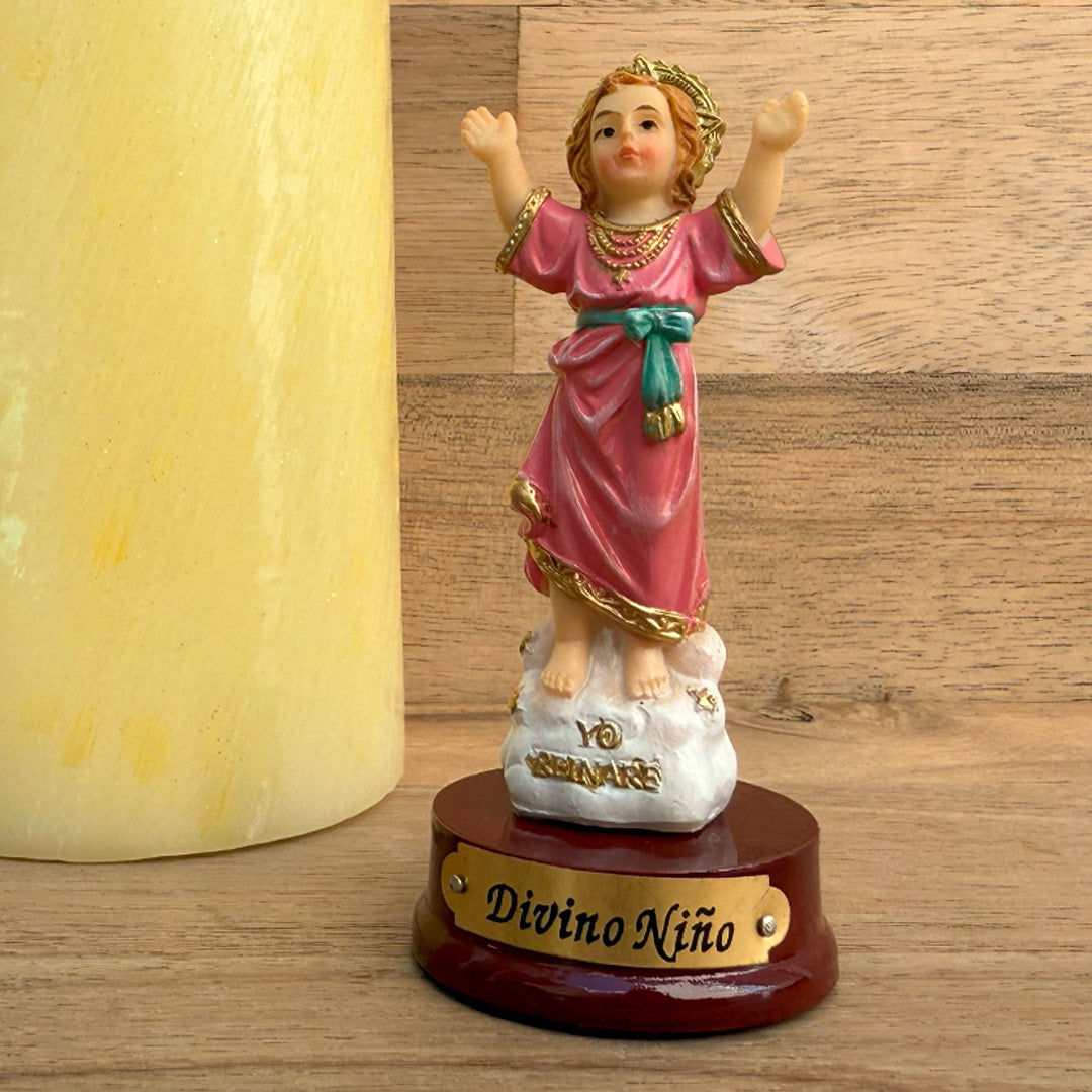 Estatua del Divino Niño Jesús de 8 cm – figura religiosa católica en resina