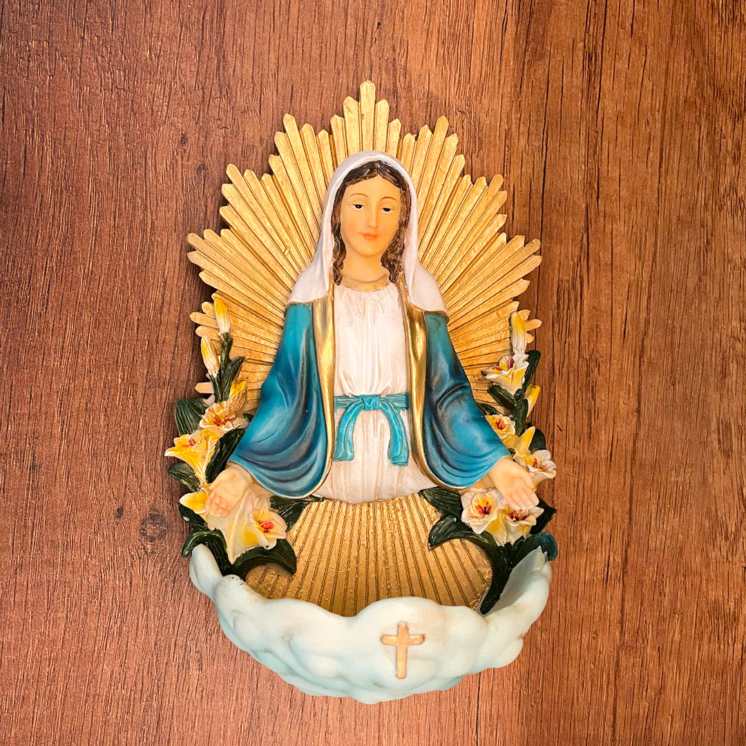 Placa de Pared con Pila para Agua de la Virgen