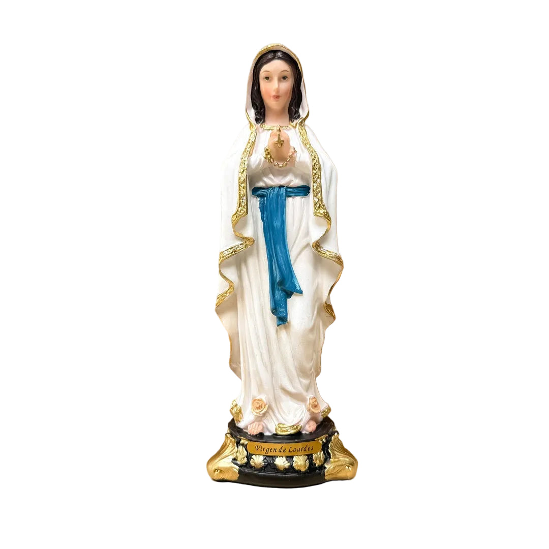 Estatua de la Virgen de Lourdes 19cm – VII Sacramentos Colombia