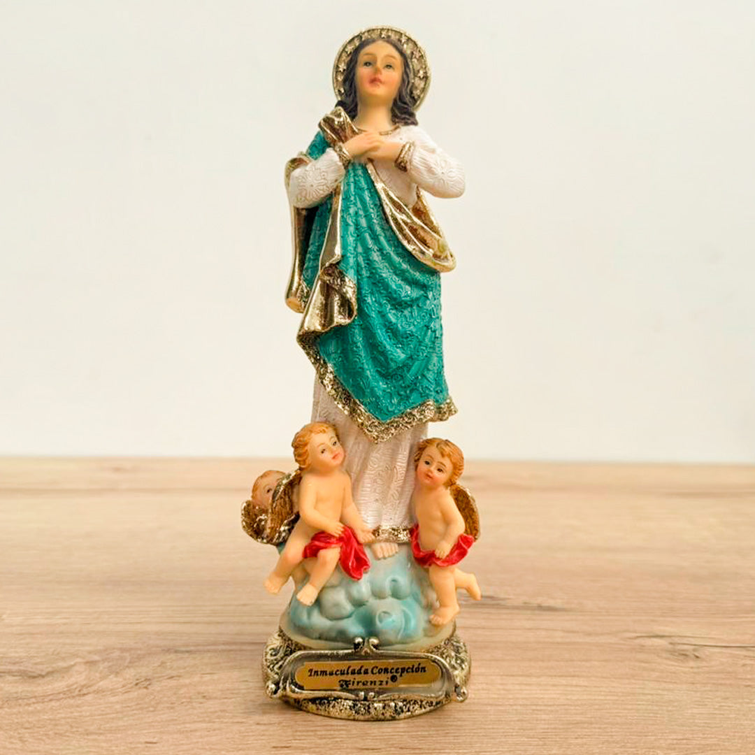 Estatua de la Virgen Inmaculada 20cm Dorada