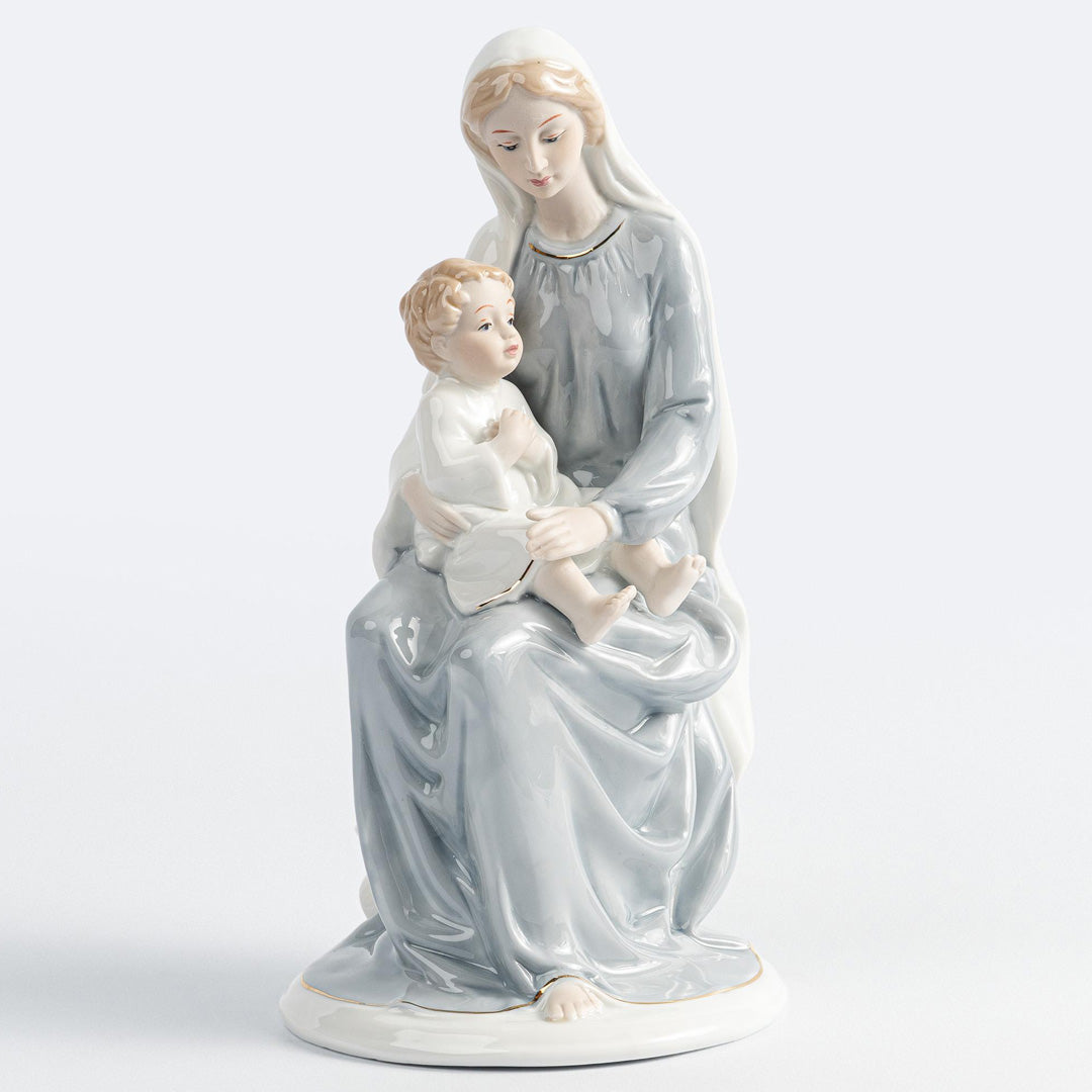 Estatua Virgen de la Piedad con el Niño Jesús de 22 cm en porcelana decorativa - VII Sacramentos Colombia