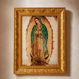 Cuadro tipo gobelino con imagen de la Virgen de Guadalupe