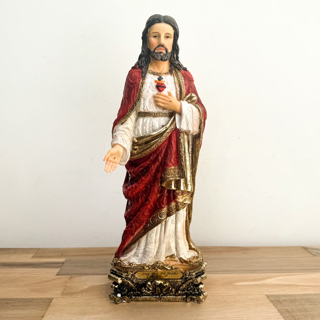 Estatua del Sagrado Corazón de Jesús 30cm Dorado – VII Sacramentos Colombia