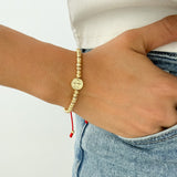 Pulsera de Acero Dorado con Medalla de San Benito