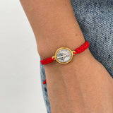 Pulsera Tejida con Medalla Virgen Milagrosa Bicolor