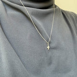 Cadena de Plata con Dije de Cruz Engastado – 50 cm