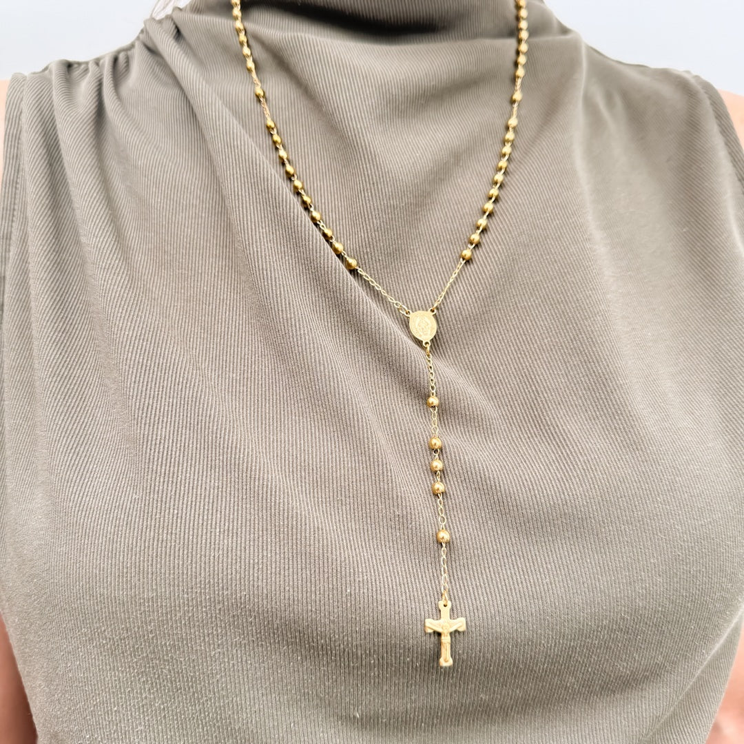 Rosario de Acero Dorado Mediano – VII Sacramentos Colombia