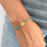 Pulsera Uni Mostacilla con Medalla de San Benito