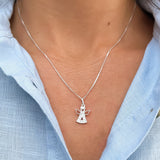 Cadena de Plata con Dije del Ángel de la Guarda Engastado – 45 cm