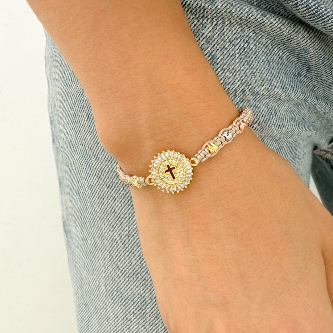 Pulsera Cruz Engastada
