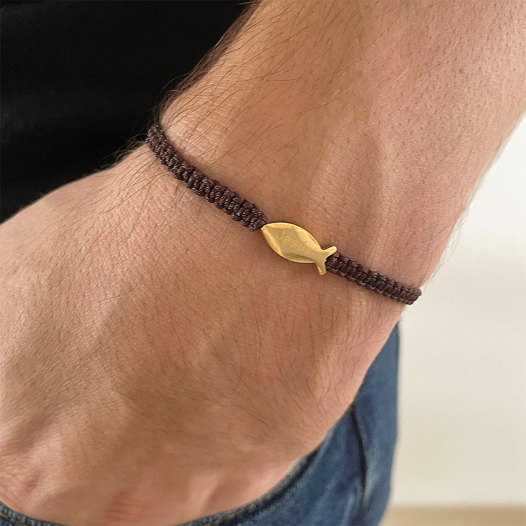 Pulsera Tejida con Símbolo del Pez