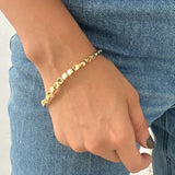 Pulsera Balín Dorado con Medalla "Fé"