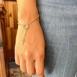 Pulsera Denario con Baño de Oro y Virgen Engastada