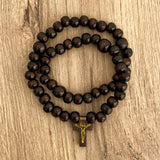 Pulsera de Rosario en Madera con Elástico