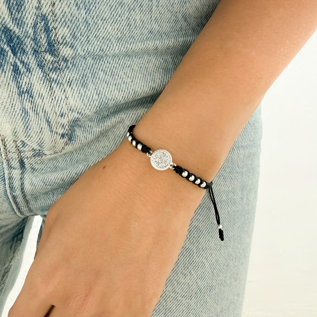 Pulsera Tejida San Benito Plata 925 – VII Sacramentos Colombia