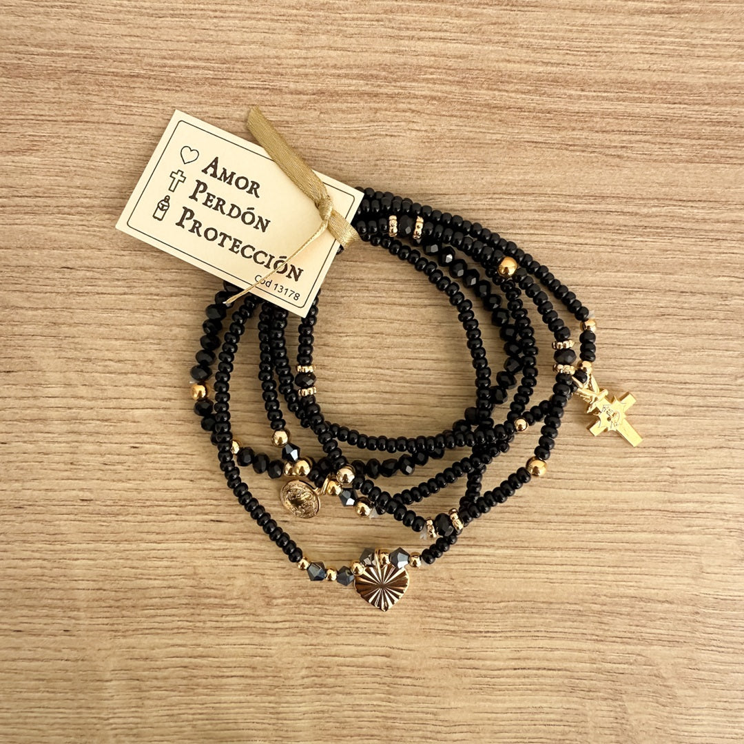 Pulseras Amor, Perdón y Protección (Set de 5)