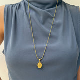Collar dorado con medalla San José acero inoxidable 68 cm joya religiosa femenina – VII Sacramentos Colombia