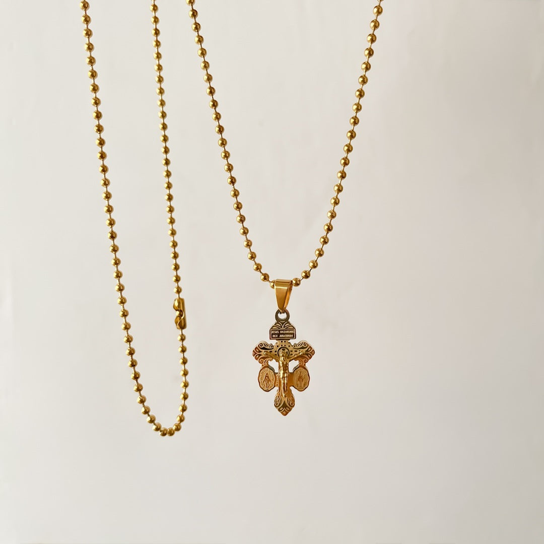 Cadena Militar Dorada con Cruz Perdón