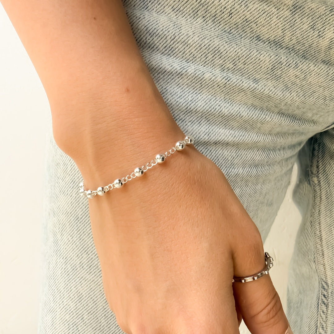 Pulsera Denario en Plata 925 Balin 4mm – VII Sacramentos Colombia