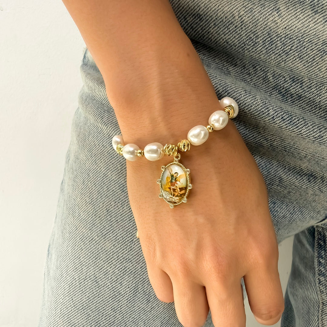 Pulsera Imitación Perla San Miguel Arcángel - VII Sacramentos