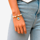 Pulsera Imitación Perla Virgen de la Medalla Milagrosa