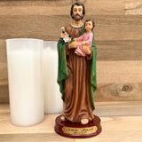 Estatua de san Jose con el Niño en Resina de 20cm 