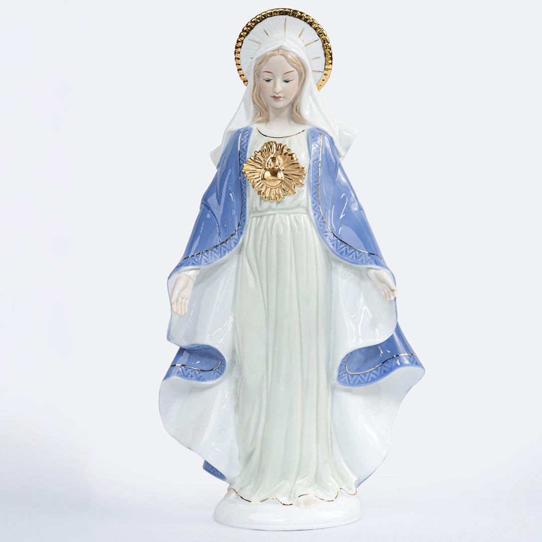 Estatua del Inmaculado Corazón de María de 30 cm en porcelana - VII Sacramentos Colombia