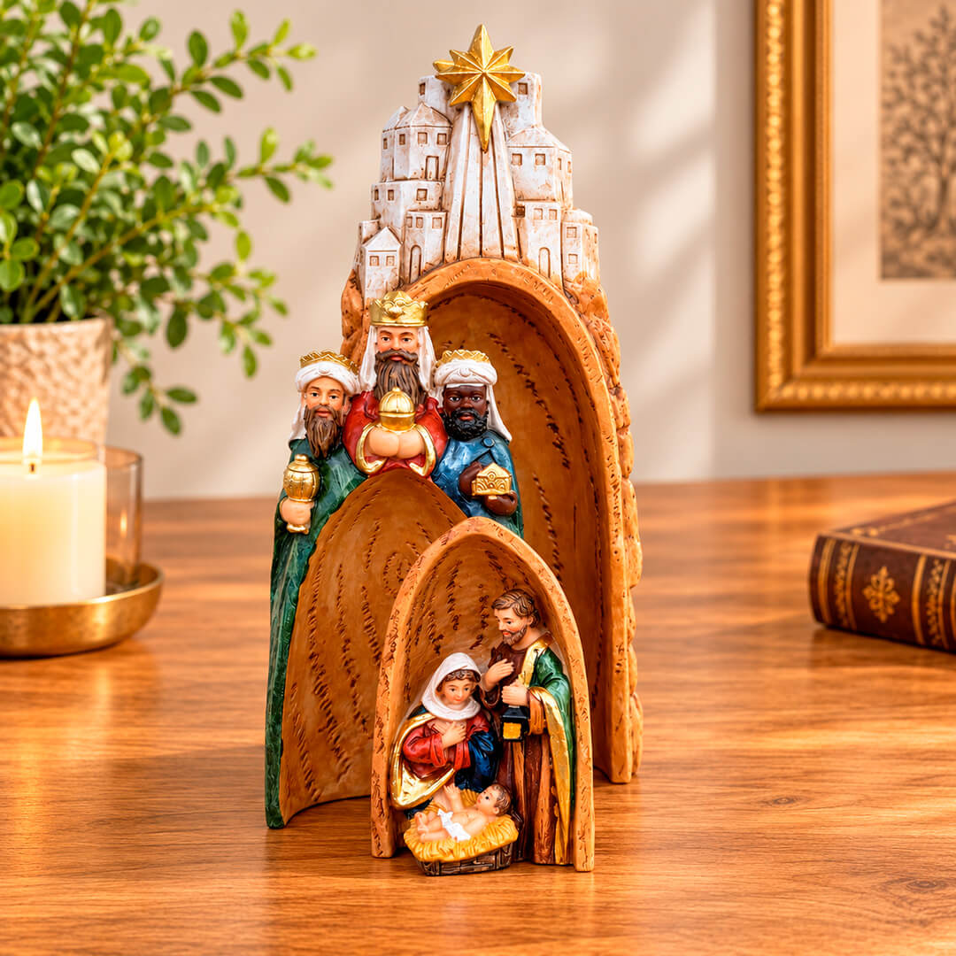 Nacimiento Sagrada Familia con Reyes Magos 20 cm – 3 Piezas