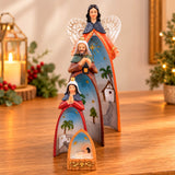Adorno Nacimiento Sagrada Familia con Ángel 25 cm – 4 Piezas