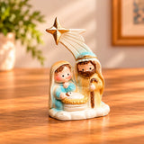 Sagrada Familia pequena con estrella dorada acabado tipo porcelana 6 cm