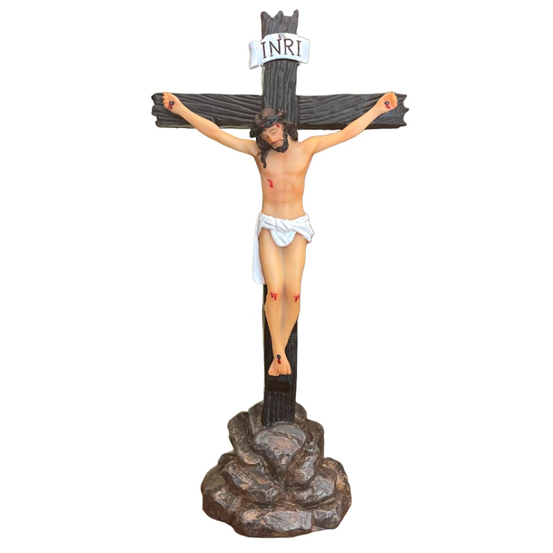 Estatua de Jesús Crucificado con Base 20cm