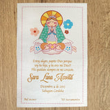 Paquete de 12 Estampas para Primera Comunión Virgen de Guadalupe Flores – VII Sacramentos Colombia