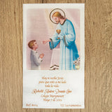 Paquete de 12 Estampas para Primera Comunión Niño con Jesús – VII Sacramentos Colombia