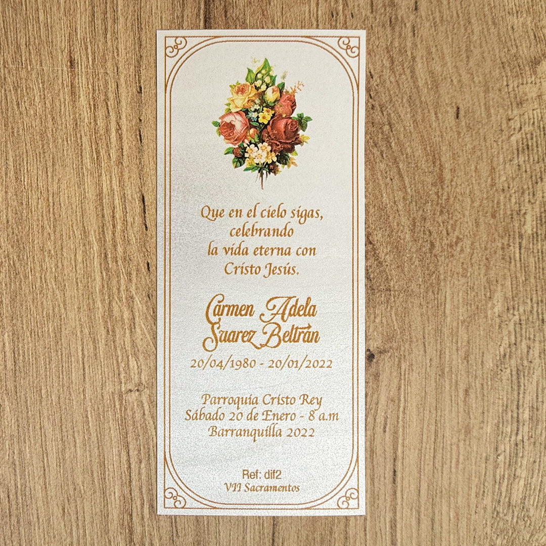 Tarjeta Separadora Personalizable para Celebraciones de Misa de Difunto x 12 Unidades – VII Sacramentos Colombia