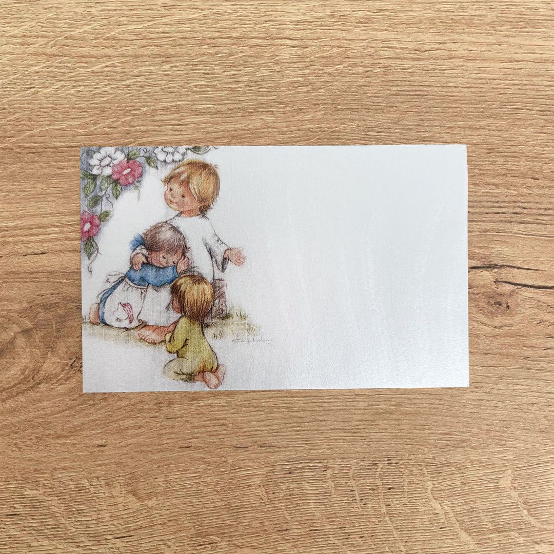 Estampa Tipo Español para Primera Comunión 3 Niños - Paquete x 10 Unidades