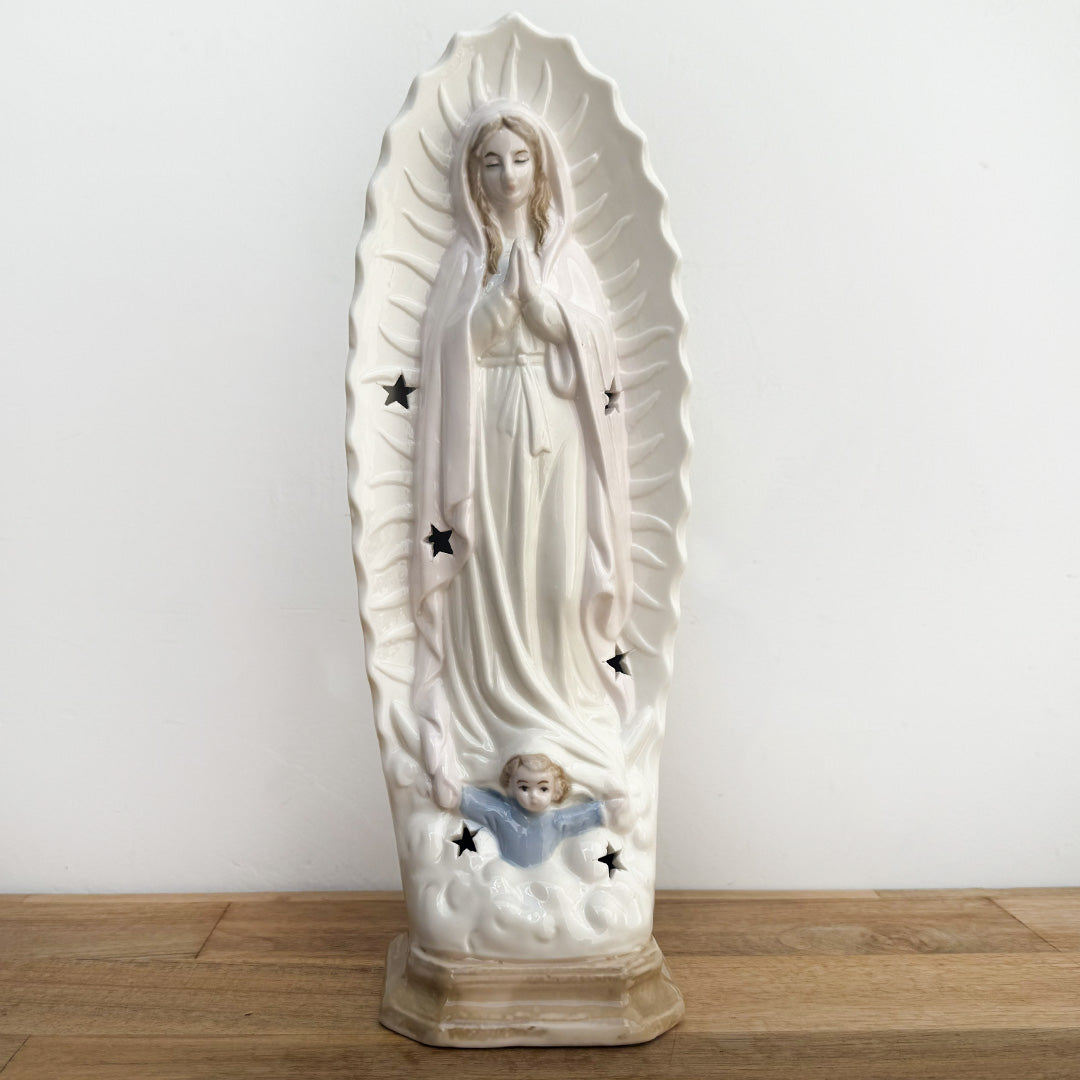 Lámpara de la Virgen de Guadalupe en Porcelana 30cm - VII Sacramentos Colombia