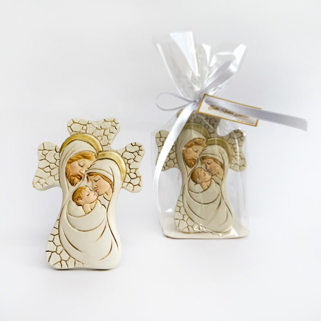 Recordatorio Cruz Sagrada Familia Nude 10 cm x 6 Unidades