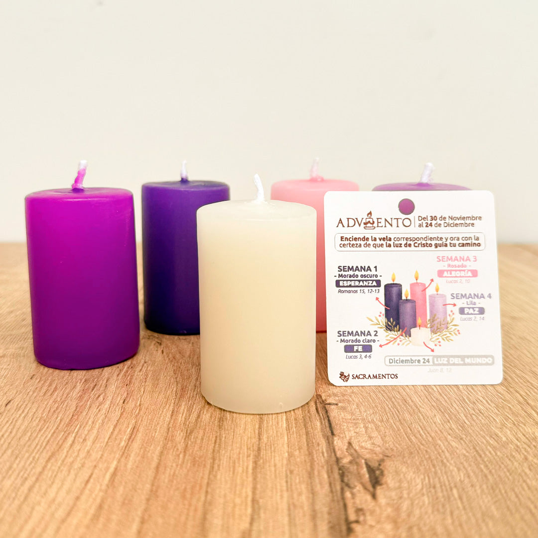 Kit de Velas de Adviento - 5 Velas Decorativas