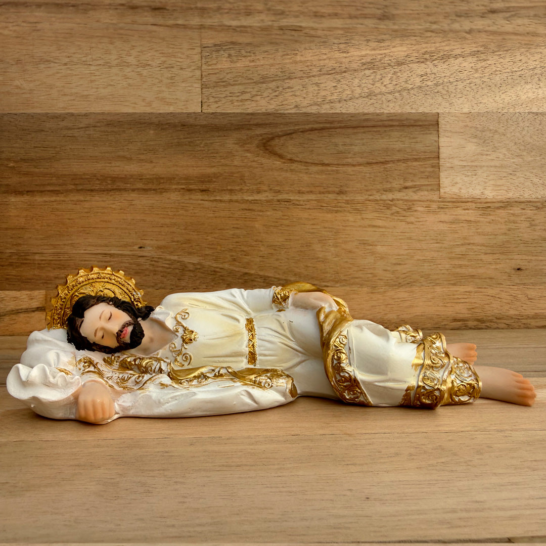 Estatua de San José Dormido Blanco 20 cm – VII Sacramentos Colombia
