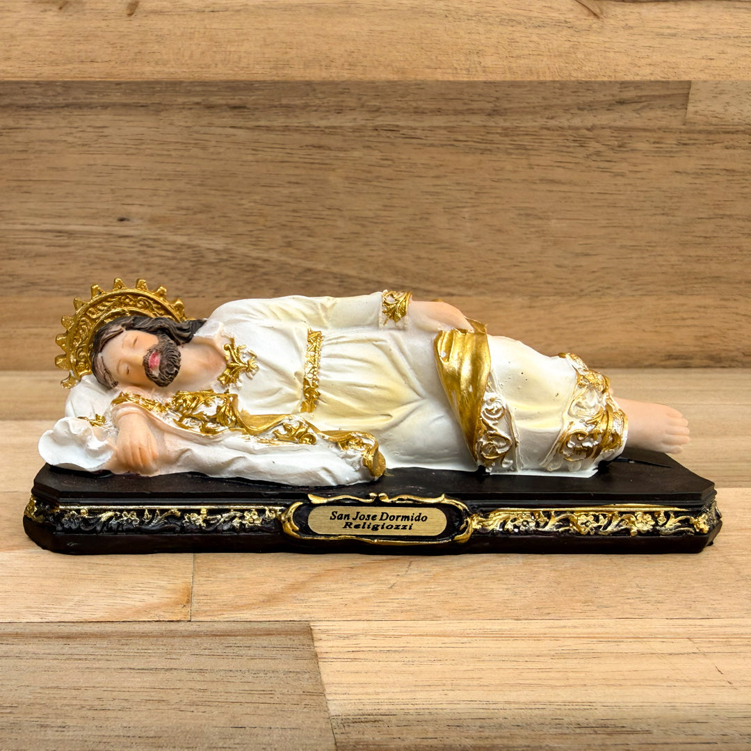 Estatua de San José Dormido Blanco con base 15 cm - VII Sacramentos Colombia