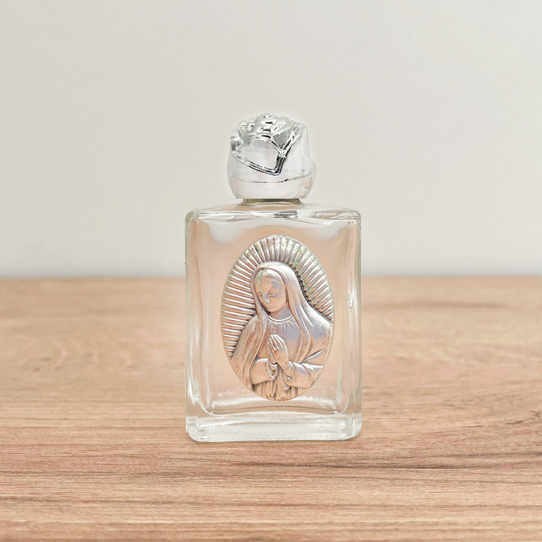 Frasco para Agua Bendita con Imagen de la Virgen de Guadalupe