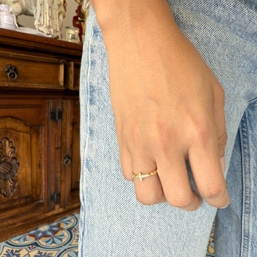 Anillo Denario en Oro Laminado