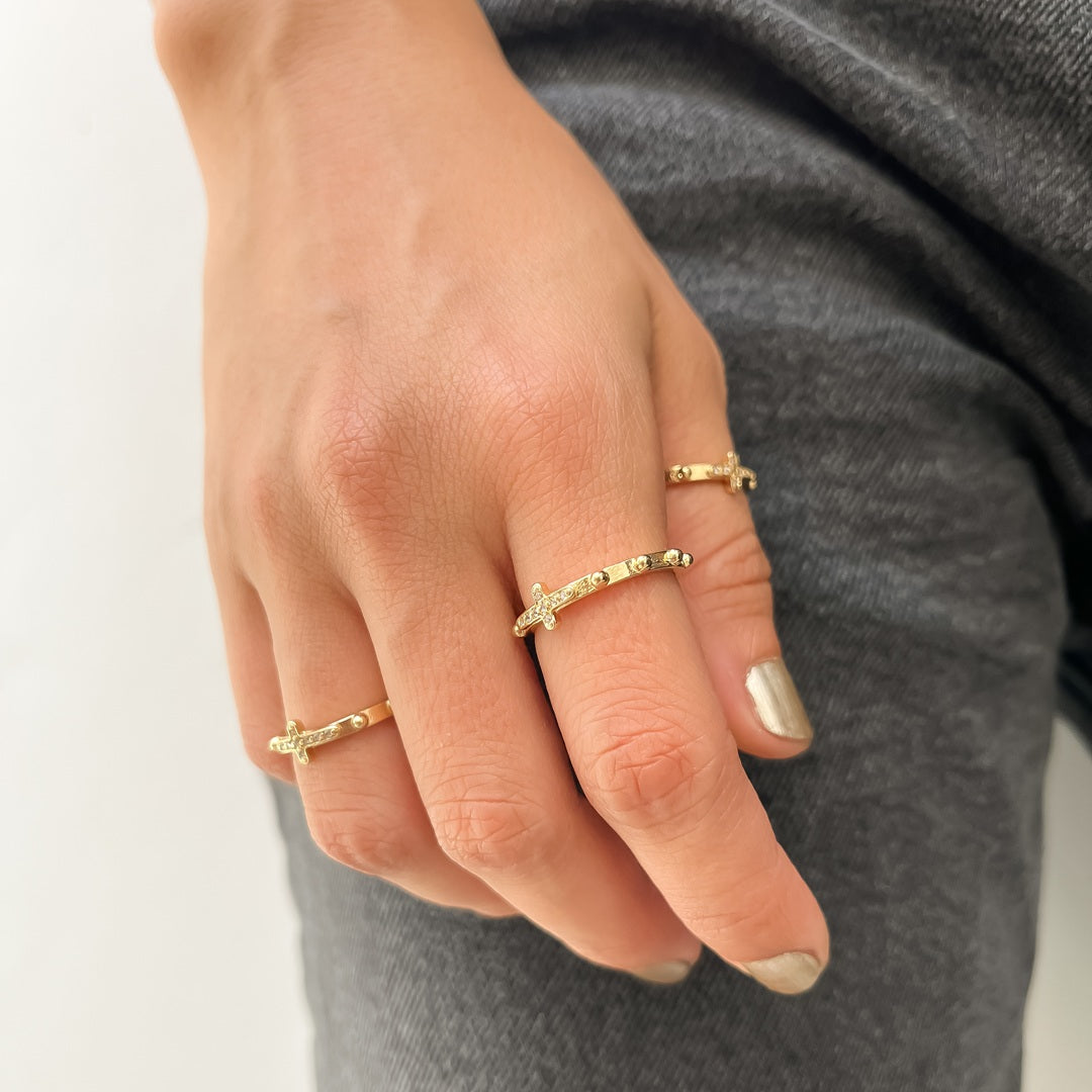 Anillo Denario en Oro Laminado - VII Sacramentos Colombia