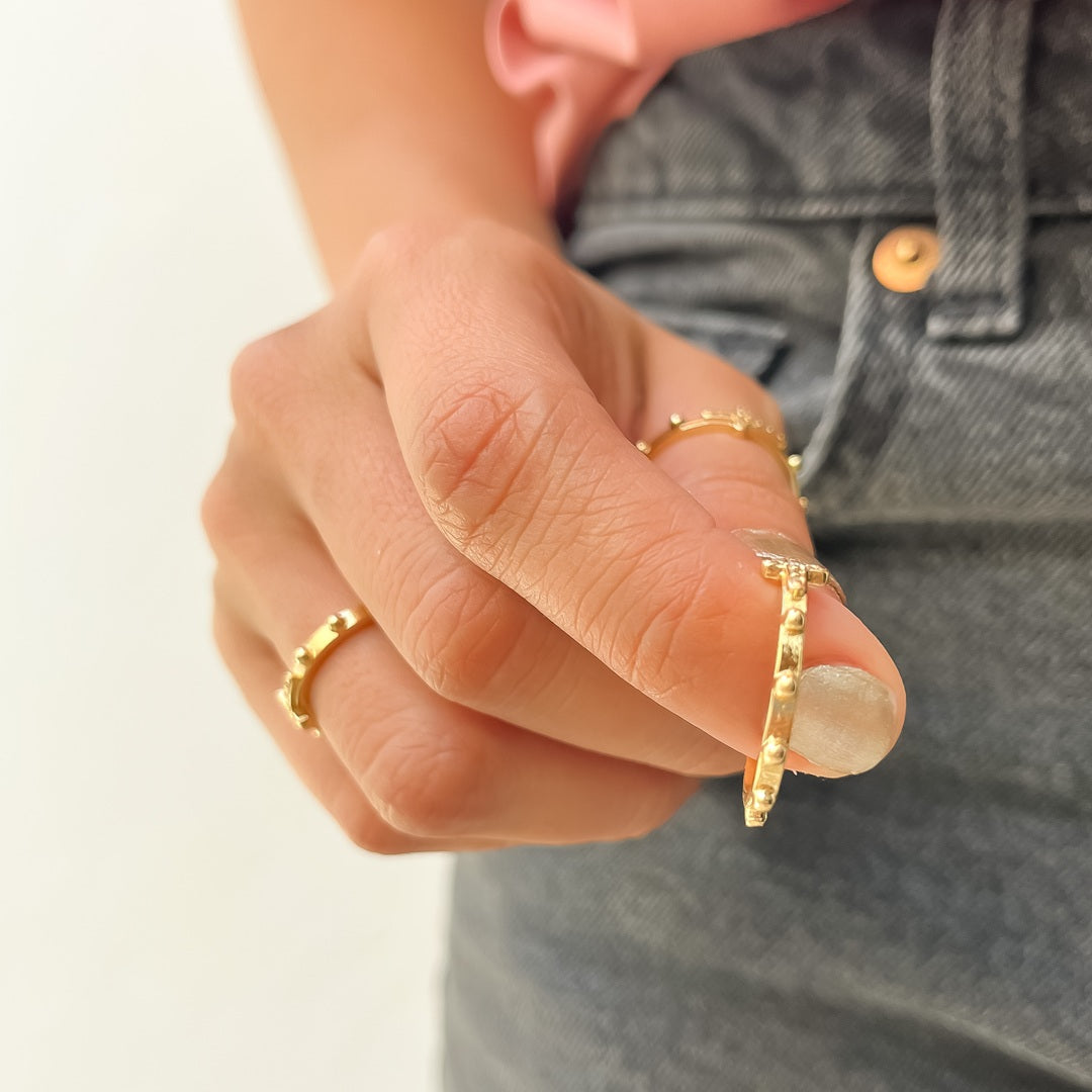 Anillo Denario en Oro Laminado - VII Sacramentos Colombia
