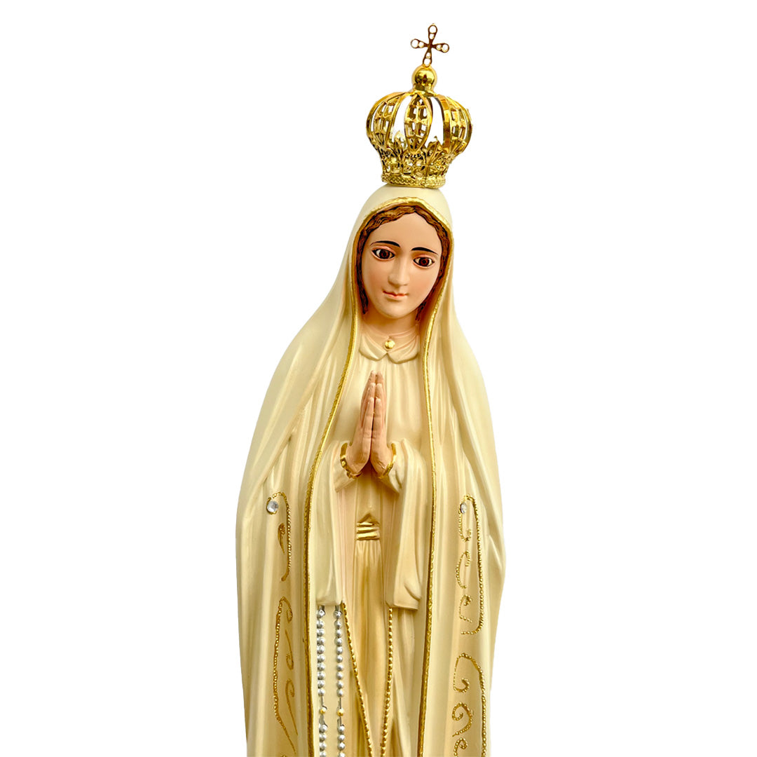 Estatua de la Virgen de Fátima con Acabado Envejecido - 50 cm (19.6”)