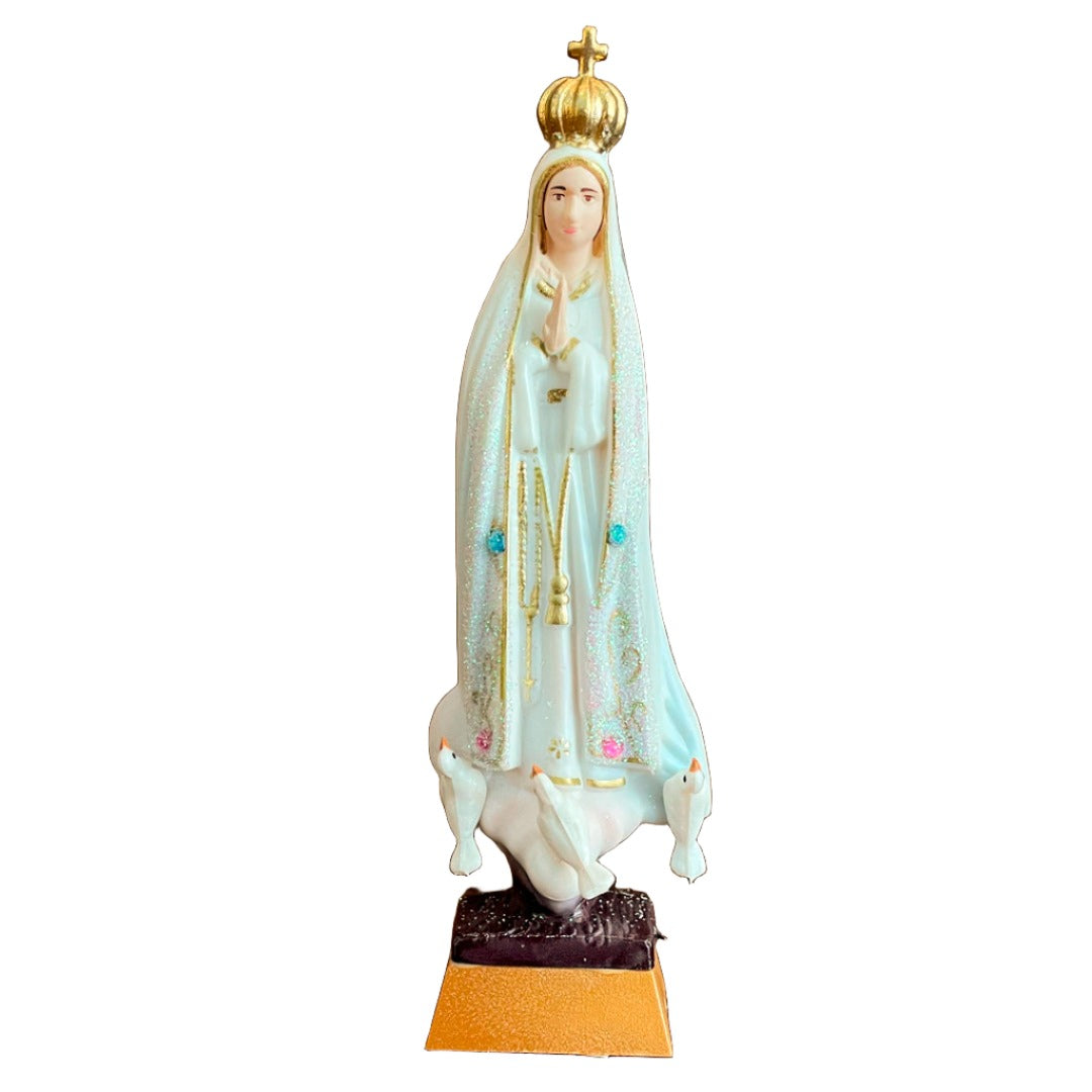 Estatua De La Virgen De Fátima Escarchada De 11CM