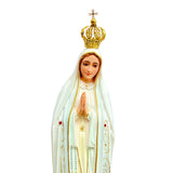 Estatua de la Virgen de Fátima con Manto en Tono Blanco - 50 cm (19.6”)