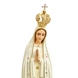 Estatua de la Virgen de Fátima con Manto en Tono Blanco - 60 cm (23.6”)