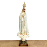 Estatua de la Virgen de Fátima con Manto en Tono Blanco - 77 cm (30.3”)