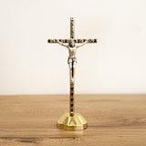 Cristo Italiano en Base de Metal con Baño en Oro 12cm